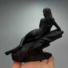 Vintage Black Porcelain Reclining Lady Figurine Art Deco Sculpture Collectible