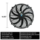 16  Electric 12v Radiator Slim Pull Fan 3000cfm 120w Thermostat Wiring Relay Kit