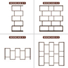 2  5-tier Bookshelf Wood Geometric Bookcase Freestanding S-shaped Display Shelves