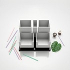 6 Pieces Multi-compartment Organizer White Shop Furniture Rectangular