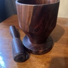 Antique  Large-wooden Mortar And Pestle  Late 1800