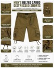 Men s Belted Classic-fit Cargo Distressed Shorts Multi-pocket  size 30-48   new 