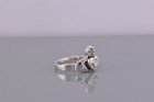 Sterling Silver Cubic Zirconia Heart Irish Claddagh Friend Band Ring 925 Sz  7
