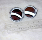 Vintage Silver Compact Mirror Mid Century Double Sided Pocket Purse Vanity