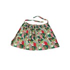 Vintage Christmas Half Apron Santa Patchwork Print Red Green Holiday Hosting