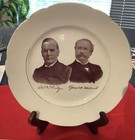 William Mckinley And Garret Hobart Campaign Ceramic Plate