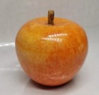 Vintage Italian Alabaster Marble Apple W  Wood Stem  Polished Paperweight      7