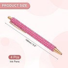 4 X Rhinestone Metal Ballpoint Pen Crystal Pearl Pens Sparkly Rose Red