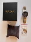 Bulova Marine Star Chronograph Watch 200m Black Dial Stainless Steel W  Box   Ex