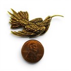 Vintage Long Billed Curlew Bird Brass Pin Antique Brooch French Casting