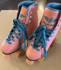 Angel   s Skates Sunset Pink Roller Skates euc size 6  No Box pink Blue Sidewalk