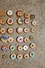 Lot 30 Vintage Wooden Wood Sewing Thread Spools Empty Coats Clark Lily Brooks  