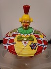 Vintage Tin Spinning Top  2 Face Clown  West Germany Karl Rohrseitz Zimdorf