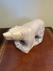 Vintage Canadian Inuit Carved Soapstone Bear4 1 2    H X 8    L X 4   w      5 Pounds 