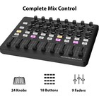 Portable Usb-c Midi Controller 24 Knobs 9 Faders 18 Buttons Studio Mixer