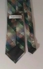 Van Heusen Men s Green Grey  Brown Silver Geometric Pattern Tie Necktie