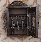 Vintage Mail Organizer Mount Box  Wooden Key Holder Wall Hooks Mounted For D  cor