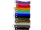 Personalized Suede Keychain Wristlet Genuine Leather Custom Keyring Key Chain