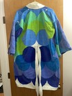 Vintage 70s 80s Hilasal Terry Cloth Blue Geometric Beach Towel Bath Robe S m
