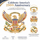 Us 250th Anniversary Brooch Pin  Patriotic Bald Eagle Rhinestone Lapel Pin Jewel