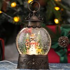 Snow Globe With Snowman   Cristmas Tree Light Up With Music Timer Usb Plug