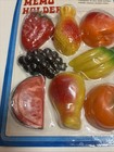 Vintage Nos Magnetic Decorative Memo Holders Refrigerator Magnets Fruits