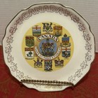 Vintage Canada Coat Of Arms   Emblems Souvenir Tourist Plate 22k Gold 9 25  Leaf