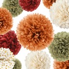 12 Pcs Fall Party Decor Orange Burgundy Sage Green Ivory