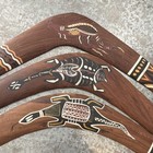 Queensland Aboriginal Creations Handmade Wooden Boomerangs Set X3 Indigenous Art