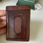 J crew Italian Leather Brown Men s Card Holder Wallet With Id Window Solid