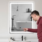 Led Dimmable Bathroom Mirror W  Light Anti-fog Smart Vanity Mirror Time Display