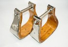 Western Bell Wooden Stirrup stainless Steel Bound lightweight Stirrup  For Horse
