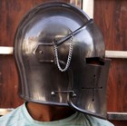 Medieval Barbute Helmet Roleplay Knight Wearable Helmet Steel With Liner   Stand