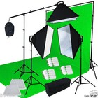 Photo Studio Video Light Lighting 9x21 Green Background Stands Case Kits