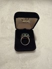    vintage 925 Sterling Silver Large Turquoise Statement Ring Chunky Boho Size