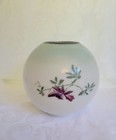 Antique Hand Painted Glass Ball Globe Lamp Shade Purple Floral 4  Fitter Gwtw