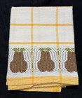 Vintage Enterprise Pear Yellow Brown Cotton Kitchen Dish Towel Made In Brazil