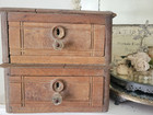 Vintage Pair  2  Eastlake Wood Dresser Topper Drawers Farmhouse Primitive 