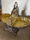 Antique Vintage Bun Warmer Clamshell 1800s Fireplace Victorian Silver Plated