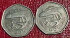 Lot Of 2  1988 1989 Barbados Islands One Dollar Coin-jun313
