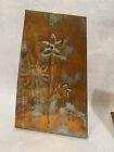 Pair Of Vintage Mcm Copper Bookends Yaad Israel Art Studio Flowers Modern Floral