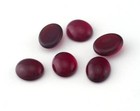5 Pcs Cabochons Red Czech Glass Oval 8x10mm Flat Back Cab98-08