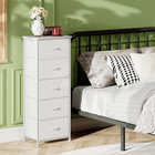 Tall Dresser For Bedroom With 5 Drawers  Storage Organizer Chest Of Drawers With