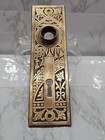 Vintage Brass Escutcheon For Handle Knob Door Plate History Key Art Deco Beauty