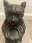 Rare Hubley Black Bear Holding  Honey Pot Cast Iron Still Bank