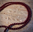 Jan Barboglio Red Bead  Rosary Blessing Beads 32  Nickel Plated Cross