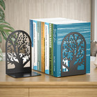 Tree Bookends 1 Pair  Black Metal Bookends For Shelves  Unique Decorative Book E