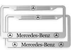  2 Pack  Silver Aluminum License Plate Frames For Mercedes Benz