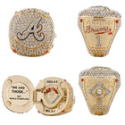 New Atlanta Braves 2021 World Series 8 Replica Ring Box Set Freeman Acuna Lot