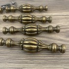 Lot Of 8 Vintage Large Brass Tone Drop Bail Cabinet Drawer Pulls Handles